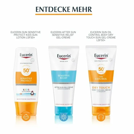 EUCERIN® OIL CONTROL FACE SUN GEL-CREME LSF 50+ – SEHR HOHER SONNENSCHUTZ MIT 8 STUNDEN ANTI-GLANZ EFFEKT, AUCH FÜR ZU AKNE NEIGENDE HAUT